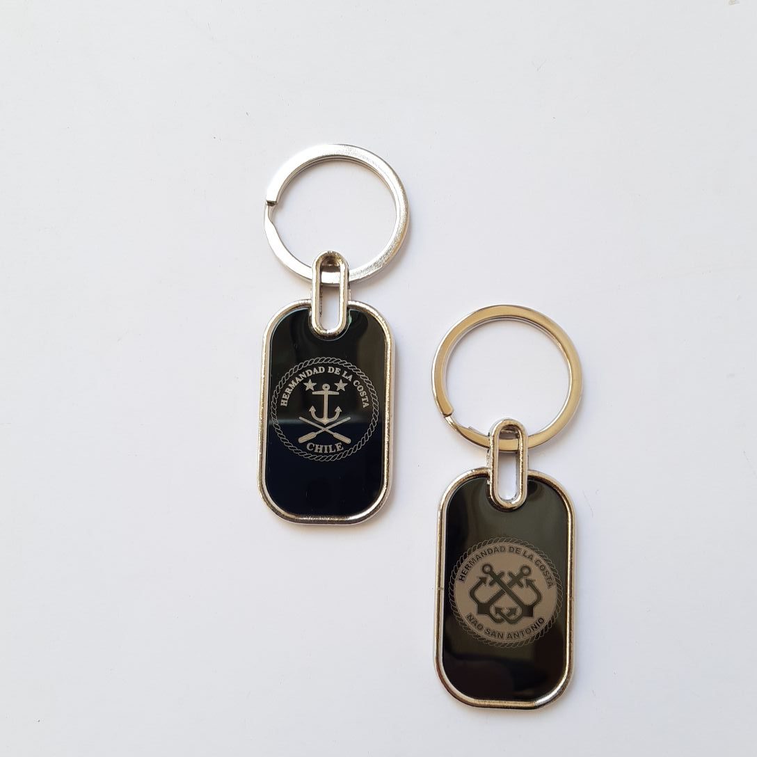 Llavero Metalico Negro + Grabado Personalizado - METALICO EMBLEMA NEGRO